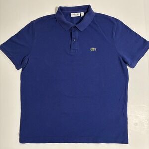 Lacoste Mens Slim Fit Pique Polo Shirt Royal Blue Short Sleeve Size XL FR 6